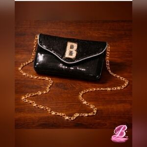 Bebe Miro Sequin Crossbody Clutch - Black - NWT